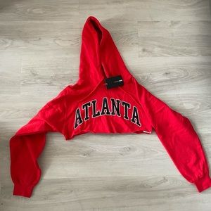 Red Atlanta Cropped Hoodie